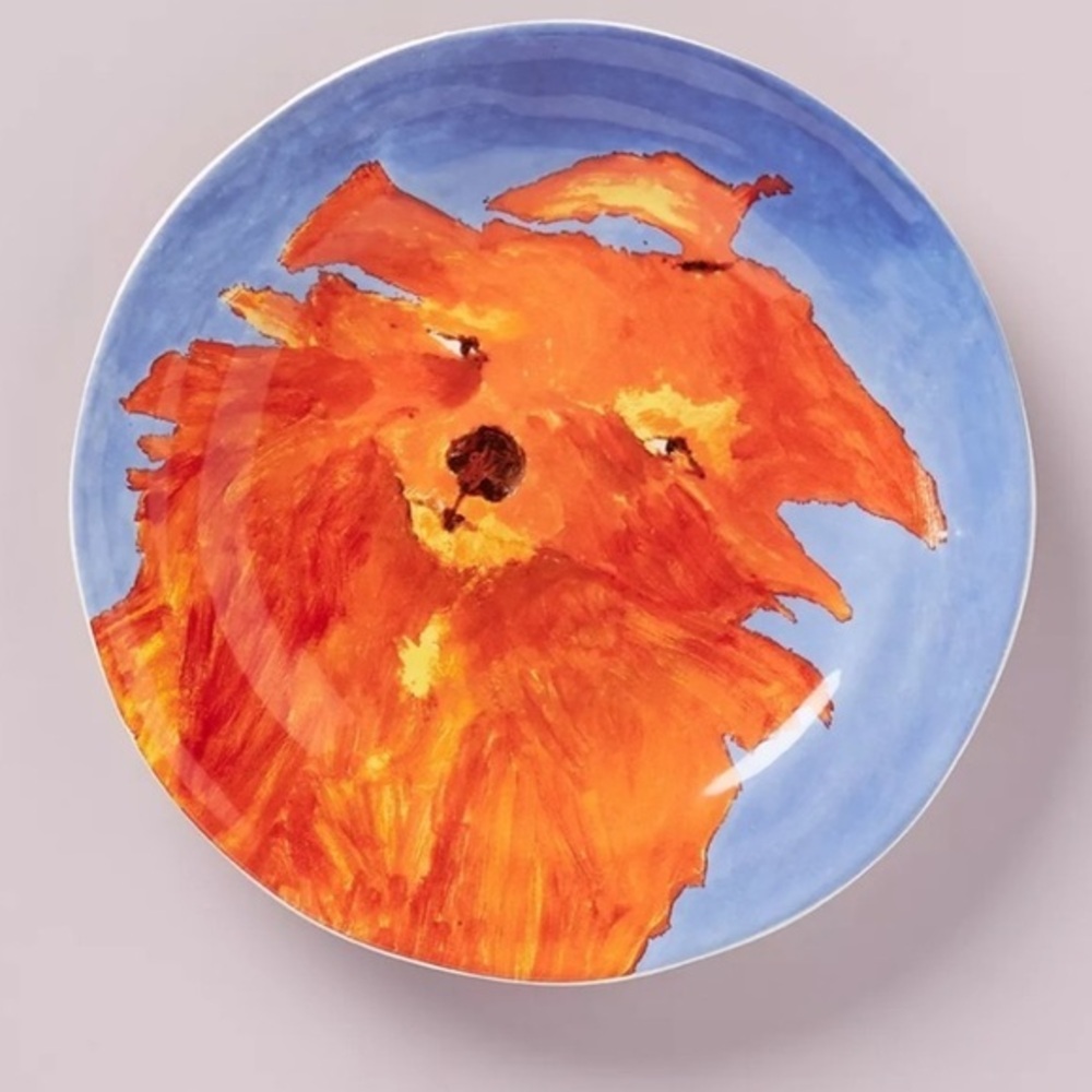 Anthropologie-Carole Akins Furry Friends Dessert Plate